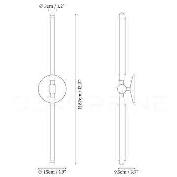 Applique Murale Visual Linear — Disegni dimensionali 1