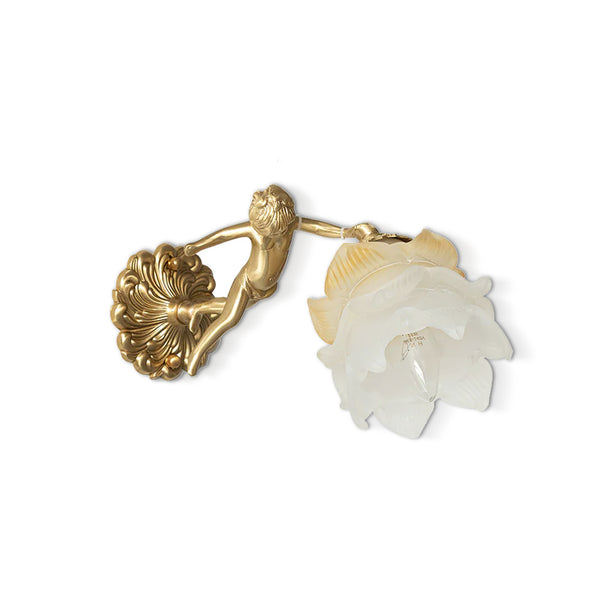 Putti Statuettes Brass Wall Lamp