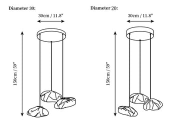 Random 73 Glass Pendant Light — Dimension drawings 2