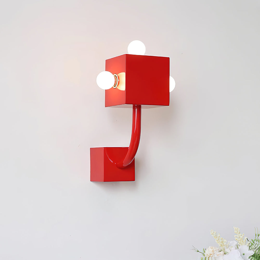 Red Cube Wall Lamp – detail 2
