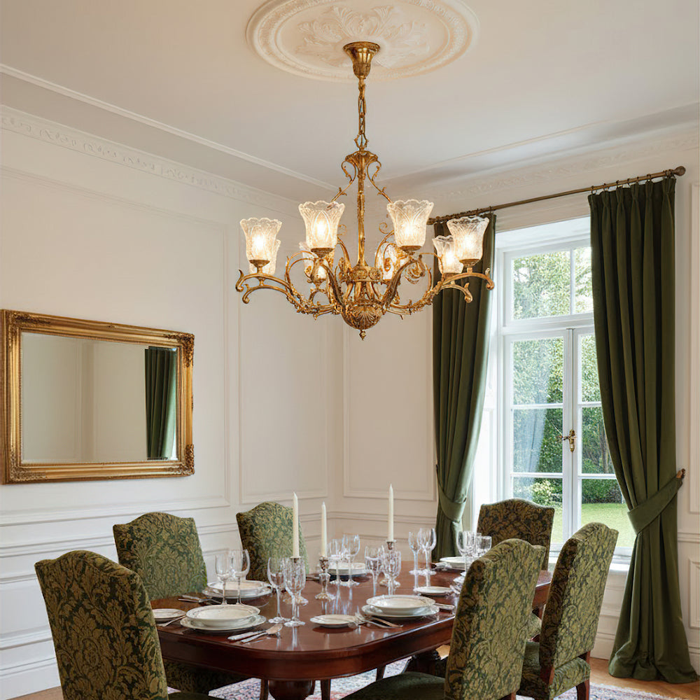 Regency Acanthus Brass Chandelier – detail 2