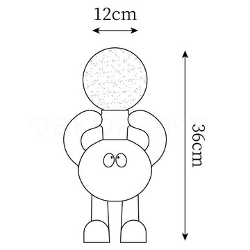 Lampe de table robot en résine — Plans de dimensions 1
