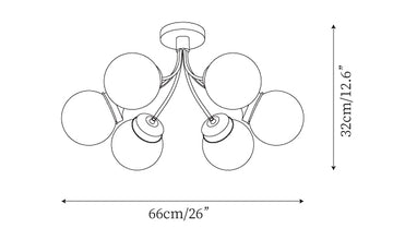 Retro Glass Ceiling Lamp — Dimension drawings 1