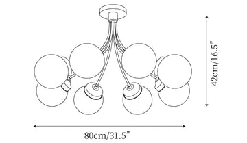 Retro Glass Ceiling Lamp — Dimension drawings 2