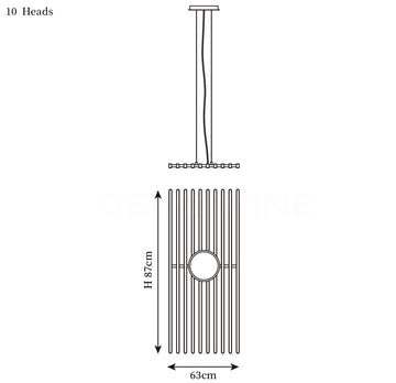 Black Rhythm Collection Chandeliers — Dimension drawings 13