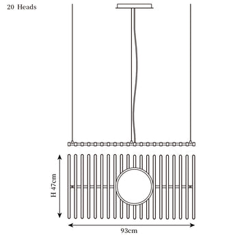 Black Rhythm Collection Chandeliers — Dimension drawings 12