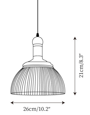 Ribbed Chrome Pendant Lamp — Dimension drawings 1