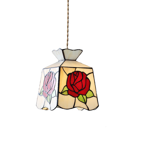Rose Glass Tiffany Pendant Lamp – detail 12