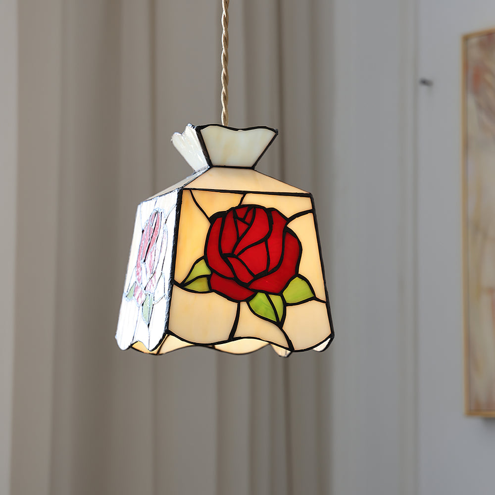 Rose Glass Tiffany Pendant Lamp – detail 2