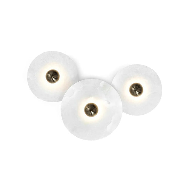 Round Alabaster Combination Wall Lamp