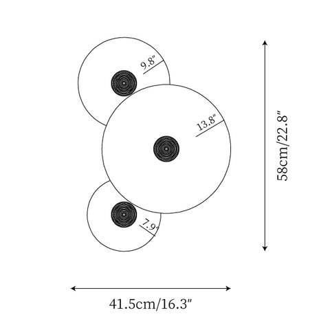 3 lamps C ∅ 7.9+9.8+13.8″