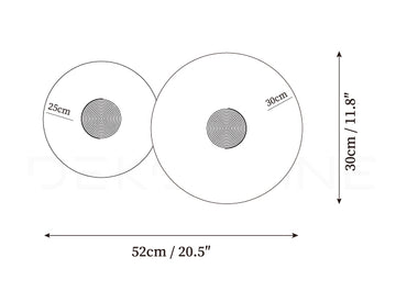 Runde Alabaster-Kombinationswandleuchte — Dimension drawings 1