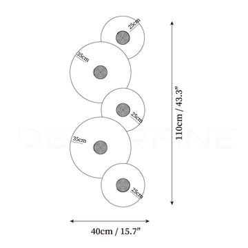 Runde Alabaster-Kombinationswandleuchte — Dimension drawings 6