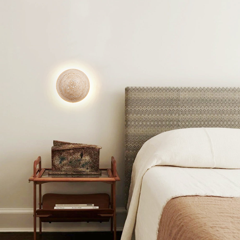 Round Travertine Wall Lamp – detail 2