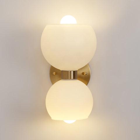 Dekorfine Round White Glass Bedroom Wall Lamp — Detail View 42