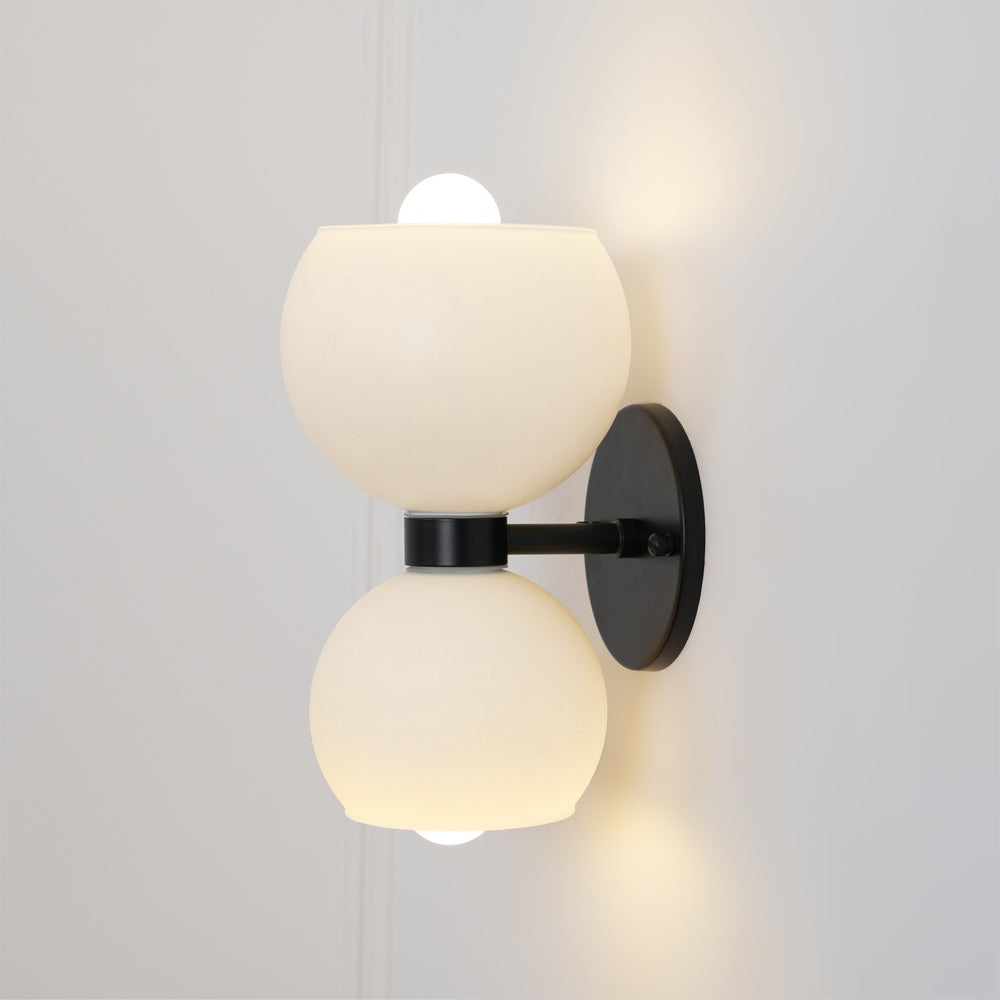 Round White Glass Bedroom Wall Lamp – detail 2