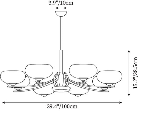 8 Heads L 100cm x H 38.5cm / L 39.4″ x H 15.2″