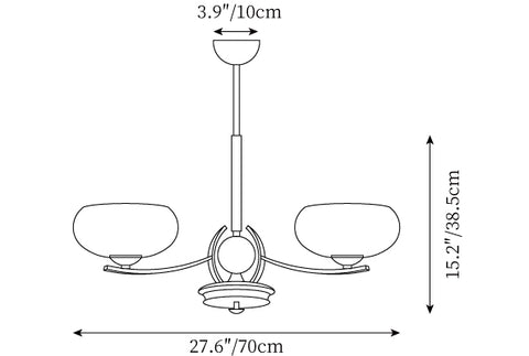 3 Heads L 70cm x H 38.5cm / L 27.6″ x H 15.2″