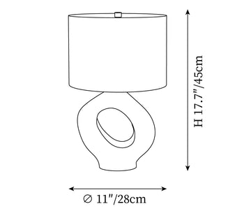 Sculpted Ring Table Lamp — Dimension drawings 1
