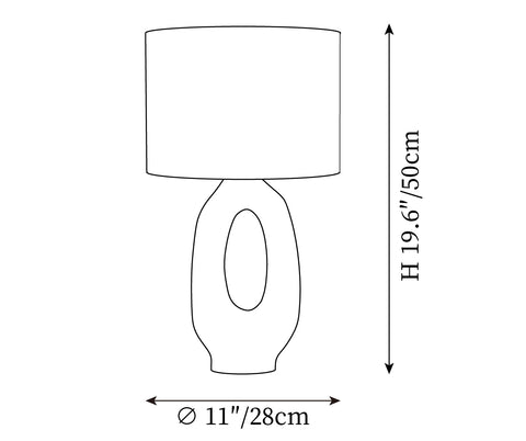 ∅ 11″ x H 19.6″ / Dia 28cm x H 50cm