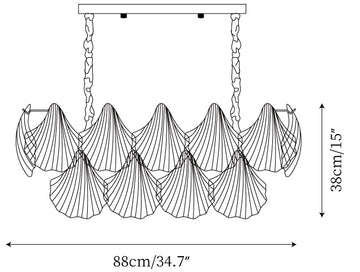 Scallop Shell Chandelier — Dimension drawings 3