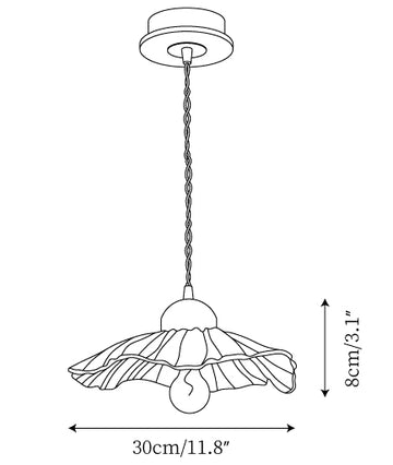 Scalloped Floral Pendant Lamp — Dimension drawings 1