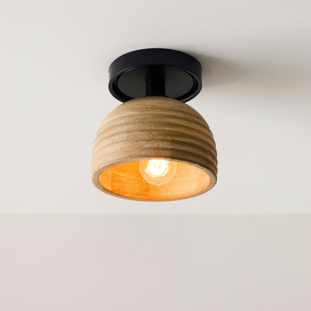 Sculptural Wood Ceiling Lamp – detail 2
