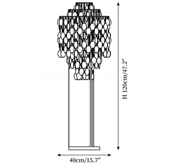 Seashells Vloerlamp — Dimensioentekeningen 1