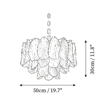 Serafina Glass Chandelier — Dimension drawings 1