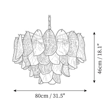 Serafina Glass Chandelier — Dimension drawings 3