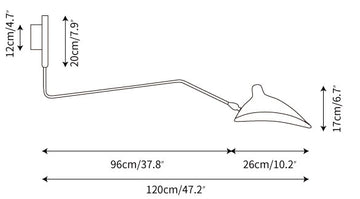 Multi Arm Spider Wall Lamp — Dimension drawings 3