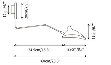 Multi Arm Spider Wall Lamp — Dimension drawings 1
