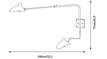 Multi Arm Spider Wall Lamp — Dimension drawings 4