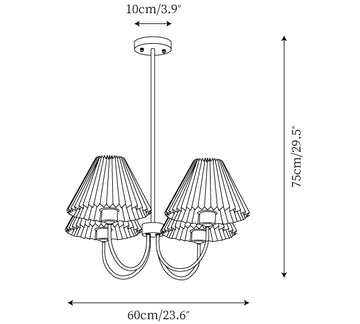 Shaded Chandelier — Dimension drawings 1