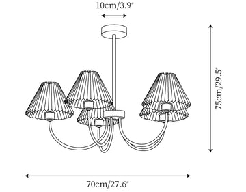 Shaded Chandelier — Dimension drawings 2