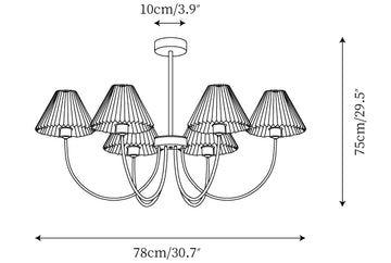 Shaded Chandelier — Dimension drawings 3