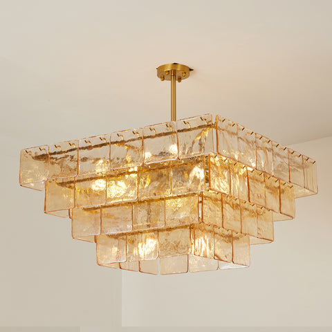 Sinclair Amber Glass Chandelier – detail 12