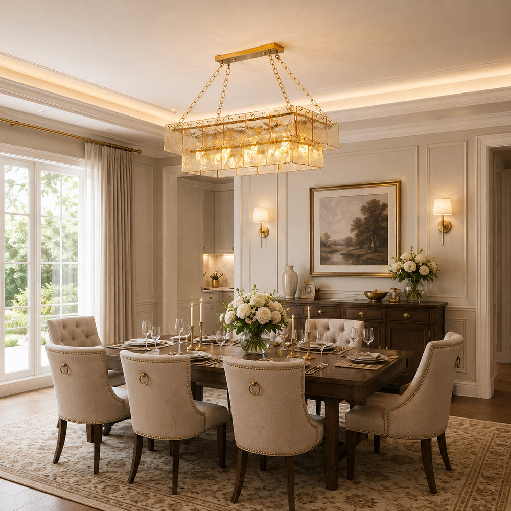 Sinclair Amber Long Glass Chandelier – detail 2