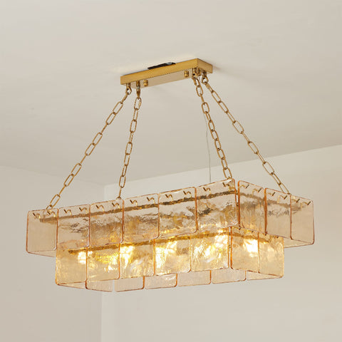 Sinclair Amber Long Glass Chandelier – detail 13