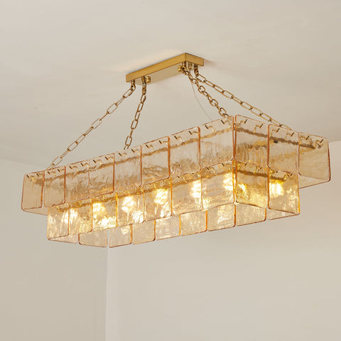 Sinclair Amber Long Glass Chandelier – detail 16