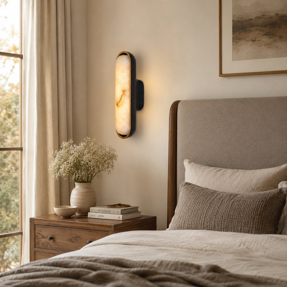 Sirona Capsule Alabaster Wall Sconce – detail 2