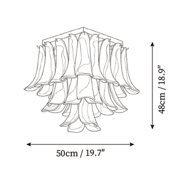 Plafonnier Encastré Solange Verre — Plans de dimensions 1