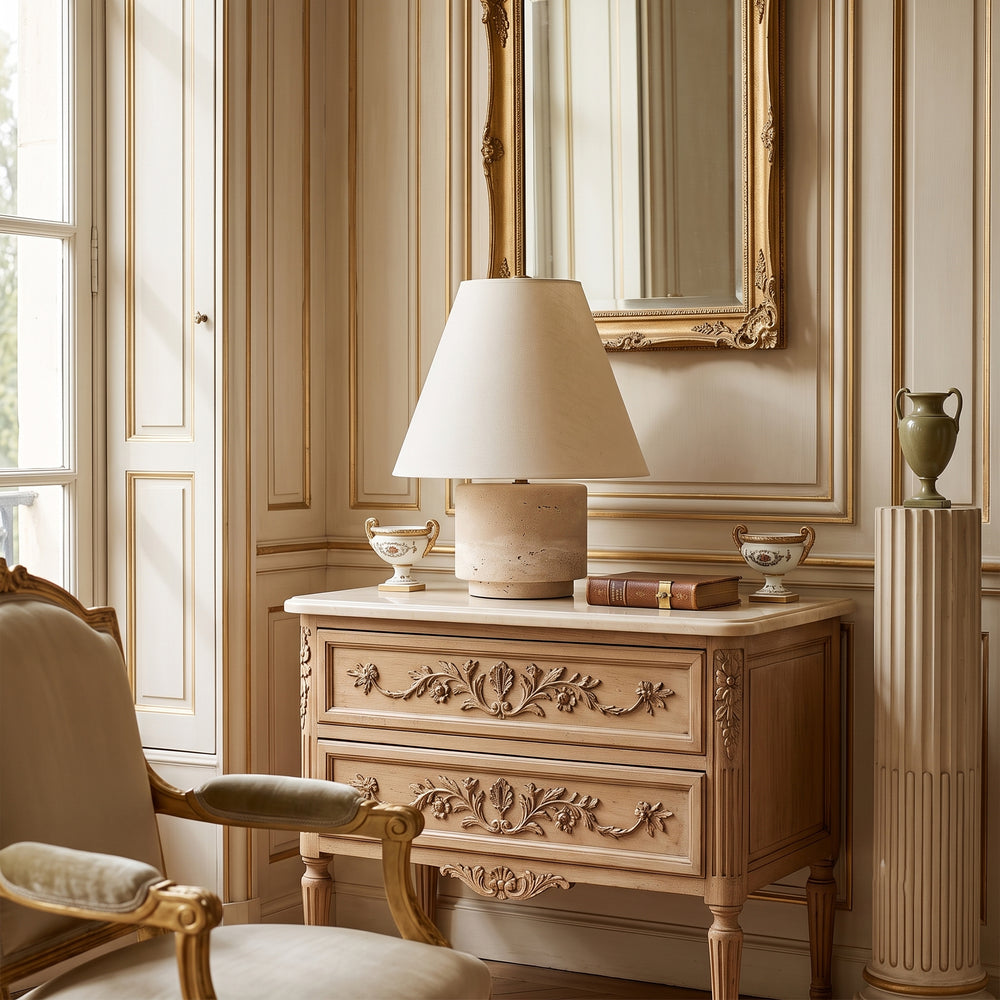 Solano Travertine Table Lamp – detail 2