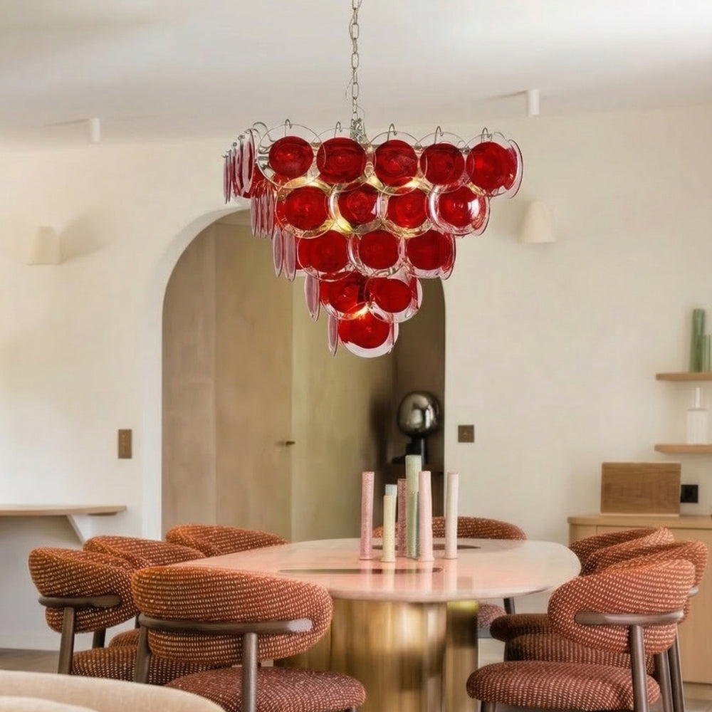 Stiletto Crimson Disc Chandelier – detail 2