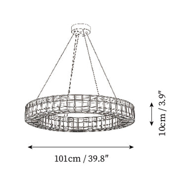Lustre Strata Halo Glass — Plans de dimensions 3
