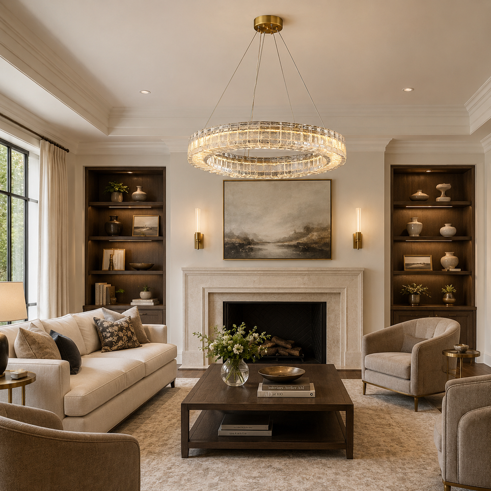 Strata Halo Glass Chandelier – detail 2