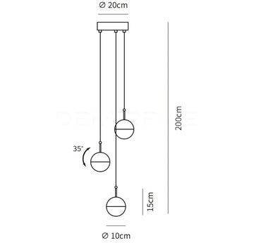 Stylish Ball Chandelier — Dimensioentekeningen 2