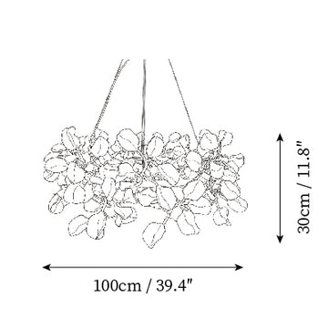 Talisa Ceramic Leaf Chandelier — Dimension drawings 3