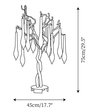Lampe de table branche Teardrop — Plans de dimensions 1