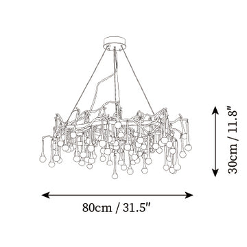 Teardrop Branch Chandelier — Dimension drawings 1